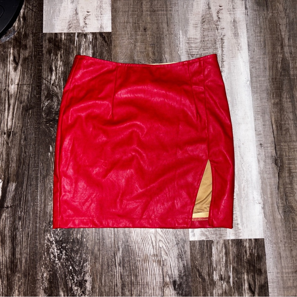 Vibrant Red Mini Skirt